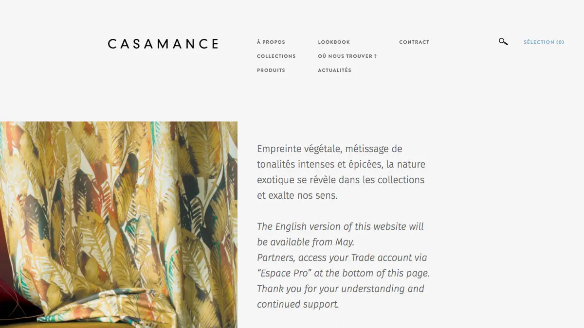 Casamance – Editeur de tissus, papier peint et revêtement mural contemporainのアイキャッチ画像