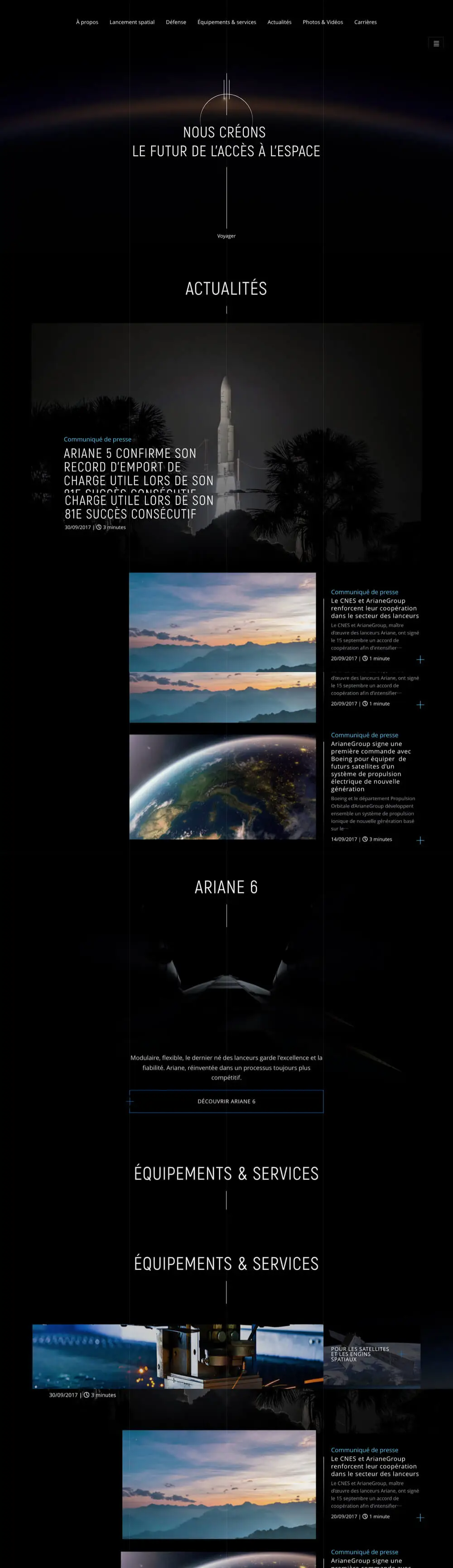 Retrouvez toute l’actualité des fusées ariane 5 et ariane 6 – Ariane Group overview image