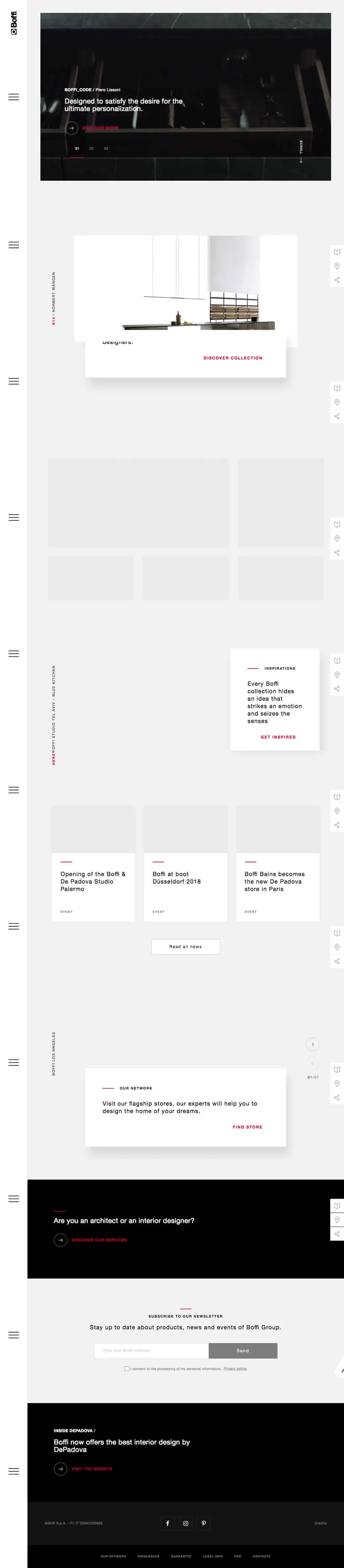 Boffi official website overview image