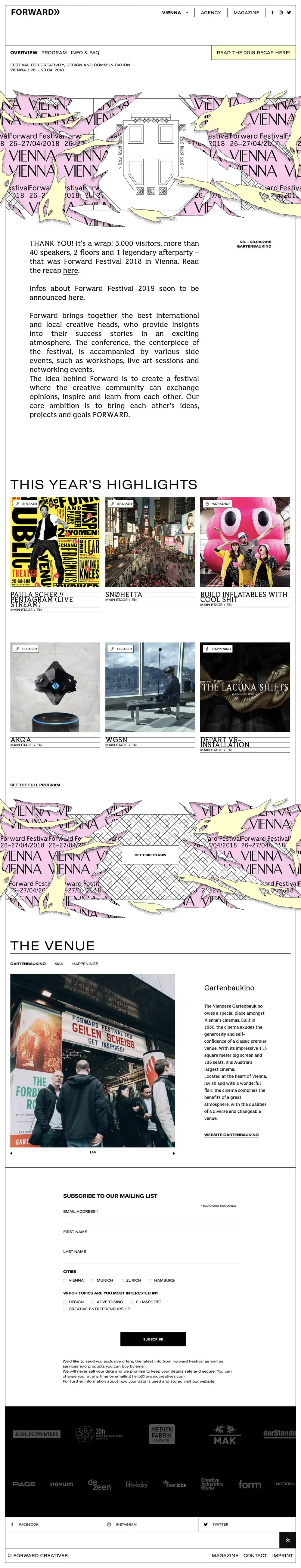 Vienna / Forward Festival – Vienna, Munich, Zurich overview image