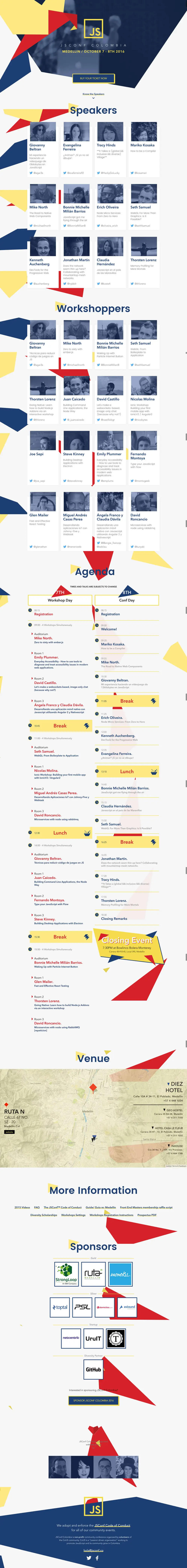 JSConf Colombia 2016 | Medellín, October 7 – 8TH 2016 overview image