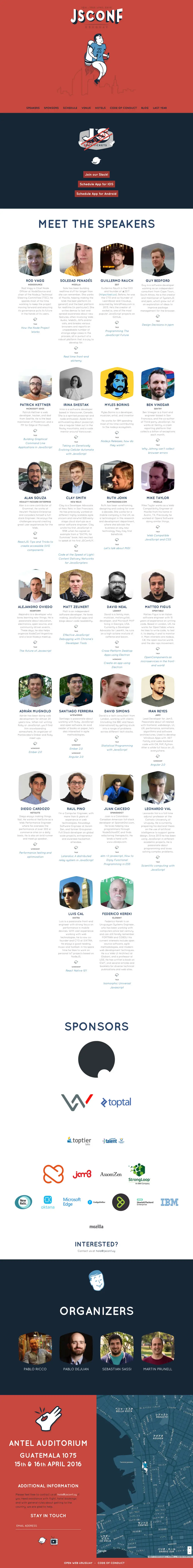 JSConf Uruguay 2016 – Montevideo, April 15th-16th overview image