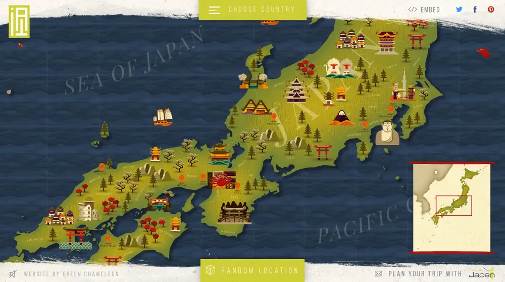 Awesome Interactive map of Japan overview image
